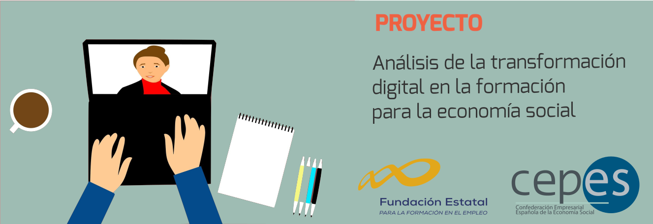 Banner de información del Proyecto sobre transformación digital de la formación para la economía social